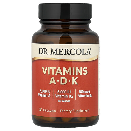 Dr. Mercola, Vitamins ADK, Vitamine und ADK, 30 Kapseln