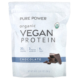 Dr. Mercola, Kuasa Tulen, Protein Vegan Organik, Coklat, 1 lb 3 oz (540 g)