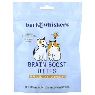 Dr. Mercola, Bark & Whiskers™, Bocaditos para potenciar la mente, Para perros y gatos, 180 g (6,34 oz)