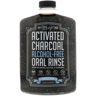 My Magic Mud Activated Charcoal, Alcohol-Free Oral Rinse, Classic Mint, 14.20 fl oz (420 ml)