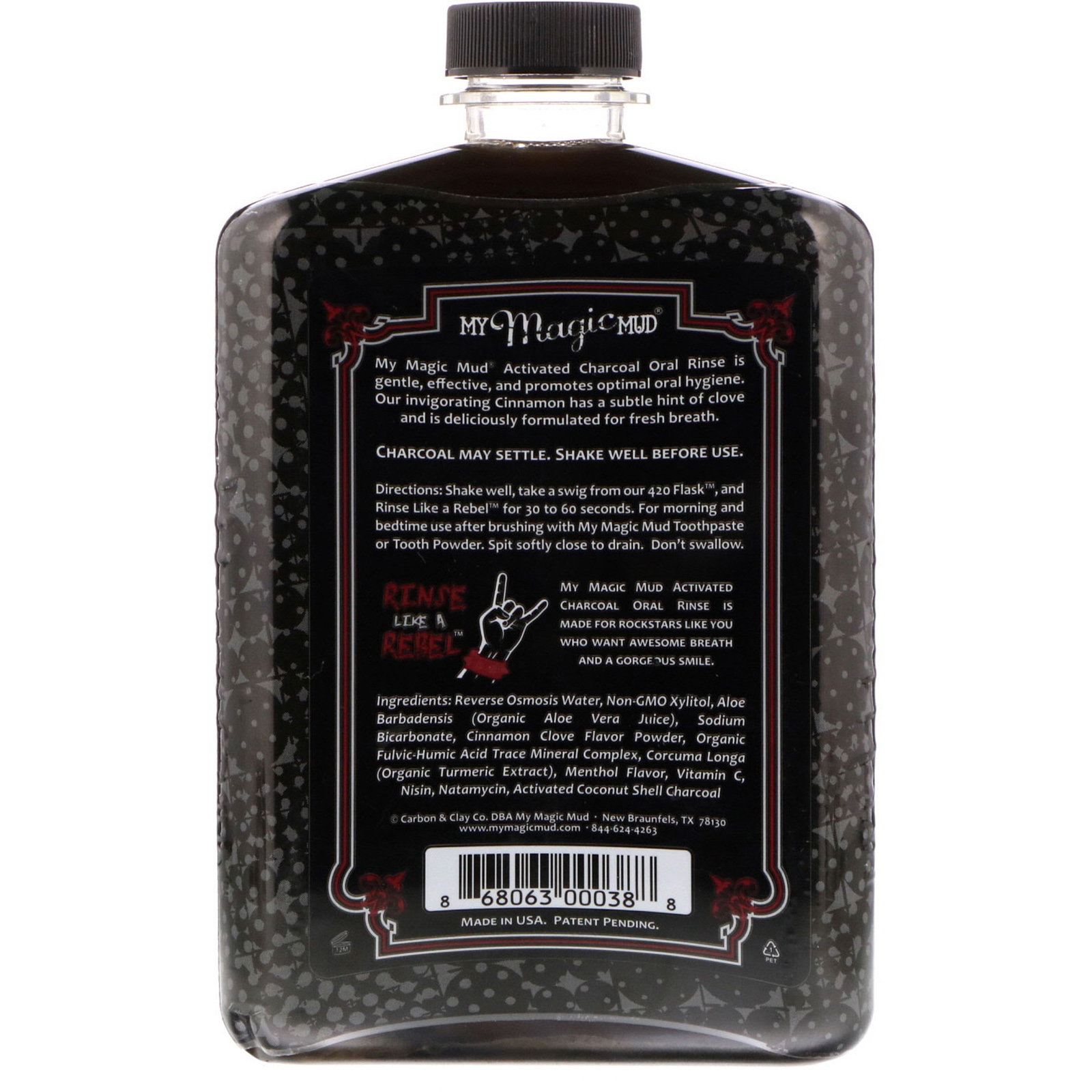 My Magic Mud, Activated Charcoal, AlcoholFree Oral Rinse, Cinnamon, 14