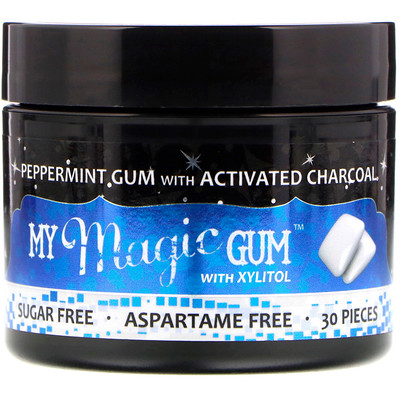 My Magic Mud My Magic Gum with Xylitol and Activated Charcoal, Peppermint, 30 Pieces