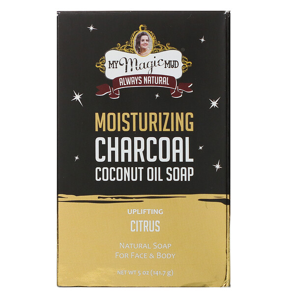 My Magic Mud‏, Moisturizing Charcoal, Coconut Oil Soap, Uplifting Citrus, 5 oz (141.7 g)