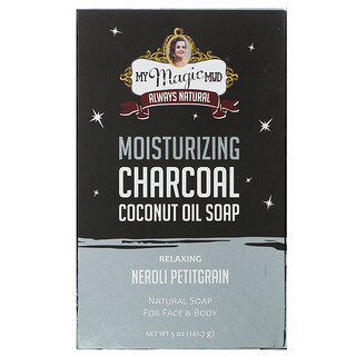 My Magic Mud, Moisturizing Charcoal, Coconut Oil Soap, Relaxing Neroli Petitgrain, 5 oz (141.7 g)