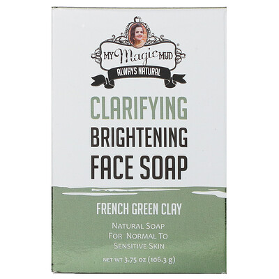 

My Magic Mud Очищающее осветляющее мыло для лица, французская зеленая глина, 106,3 г (3,75 унции)