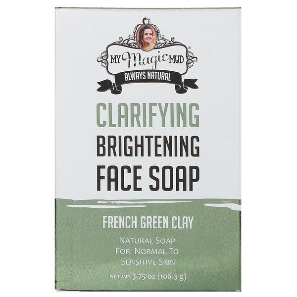 My Magic Mud‏, Clarifying Brightening Face Soap, French Green Clay, 3.75 oz (106.3 g)