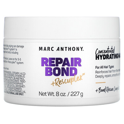 

Marc Anthony, Repair Bond + Rescuplex, Concentrated Hydrating Hair Mask, 8 oz (227 g)