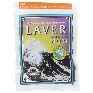 Maine Coast Sea Vegetables, Laver, Vahşi Atlantik Nori, 1 oz (28 gr)