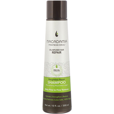 Macadamia Professional невесомый восстанавливающий шампунь, для тонких волос, 300 мл (10 жидк. унций)