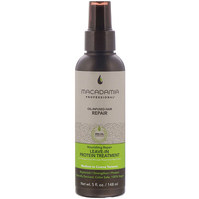 Macadamia Professional Питательный восстанавливающий шампунь Leave-In с протеинами, для средних и жестких волос, 148 мл (5 жидк. унций)