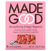 MadeGood, Crispy Squares, Strawberry, 6 Bars, 0.78 oz (22 g) Each