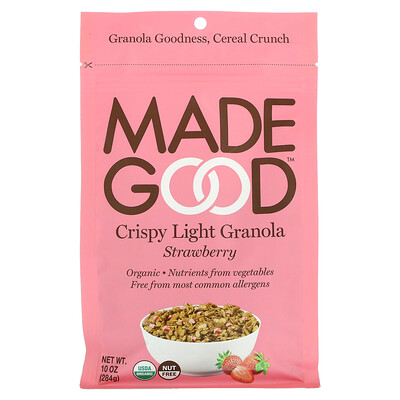 MadeGood Crispy Light Granola, Strawberry, 10 oz (284 g)