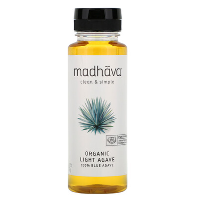 Madhava Natural Sweeteners Органическая 100% голубая агава Golden Light, 333 г (11,75 унции)