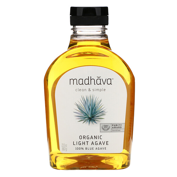 Madhava Natural Sweeteners, 有機金色淺藍色龍舌蘭，23.5 盎司（667 克）