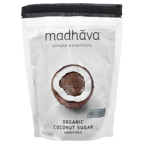 Madhava, Azúcar de coco orgánico, Sin refinar, 454 g (16 oz)