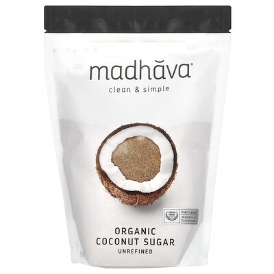 Madhava, Azúcar de coco orgánico, Sin refinar, 454 g (16 oz)