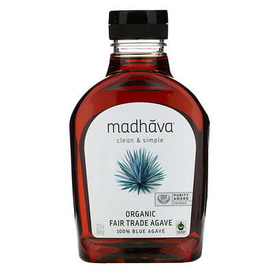 Madhava Natural Sweeteners Органическая сырая голубая агава, сертификат справедливой торговли, 667 г (1,5 фунта)