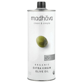 Madhava, органическое нерафинированное оливковое масло высшего качества, 1 л (33,8 жидк. унции)