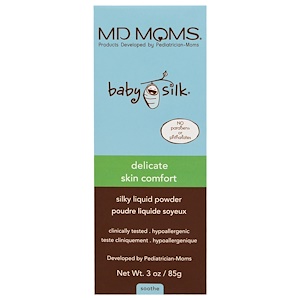 Купить MD Moms, Baby Silk, комфорт для нежной кожи, шелковистая присыпка в жидкой форме, 3 унции (85 г)  на IHerb