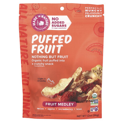 Made in Nature, Fruta inflada, Mezcla de frutas, 34 g (1,2 oz)
