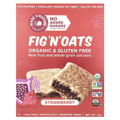 Fig 'N' Oats®, полуниця, 5 батончиків в індивідуальній упаковці по 40 г (1,4 унції)