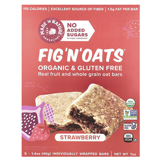 Made in Nature, Fig 'N' Oats®，草莓味，5 個獨立包裝，每個 1.4 盎司（40 克）