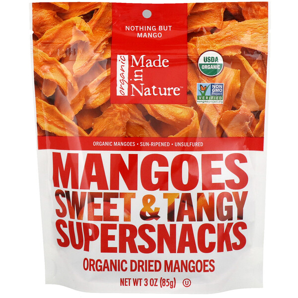 Organic Dried Mangoes Sweet & Tangy Supersnacks, 3 oz (85 g)