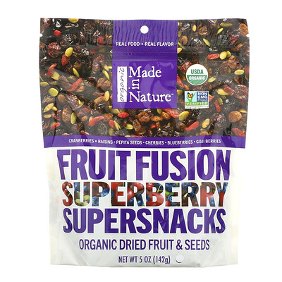Made in Nature Органический фруктовый Fusion Superberry Blast Supersnacks, 5 унций (142 г)