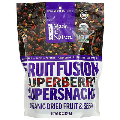 Купить Made in Nature органические сушеные фрукты и семена, суперснеки с фруктами и ягодами, 284 г (10 унций)