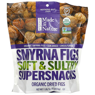 Made in Nature, Organic Dried Smyrna Figs, Soft & Sultry Supersnacks, 1 lb (454 g)