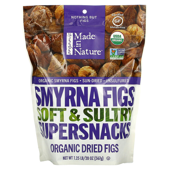 Made in Nature‏, Organic Dried Smyrna Figs, Soft & Sultry Supersnacks, 20 oz (567 g)