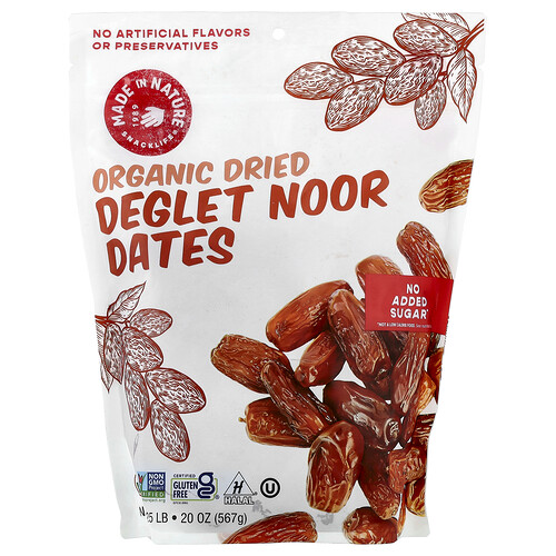 Made In Nature Organic Dried Deglet Noor Dates, 20 oz (567 g)