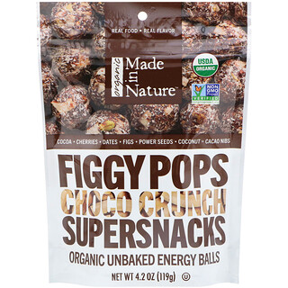 Made in Nature, Figgy Pops biologiques, Supersnacks, Choco craquant, 4,2 oz (119 g)