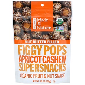 Отзывы о Маде ин натуре, Organic Figgy Pops, Apricot Cashew Supersnacks, 3.8 oz (108 g)