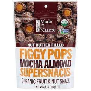 Маде ин натуре, Organic Figgy Pops, Mocha Almond Supersnacks, 3.8 oz (108 g) отзывы покупателей