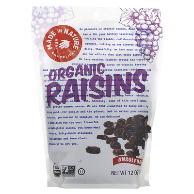 

Made in Nature Organic Raisins 12 oz (340 g)