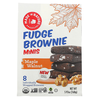 

Made in Nature Fundge Brownie Minis Maple Walnut 8 Brownies 5.92 oz (168 g)