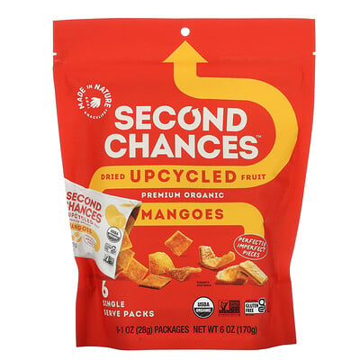 

Made in Nature Second Chances Mangoes Dried Upcycled Fruit 6 Pack 1 oz (28 g) Each