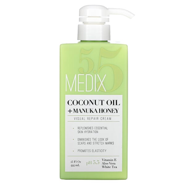 Medix 5.5‏, Coconut Oil + Manuka Honey, Visual Repair Cream, 15 fl oz (444 ml)