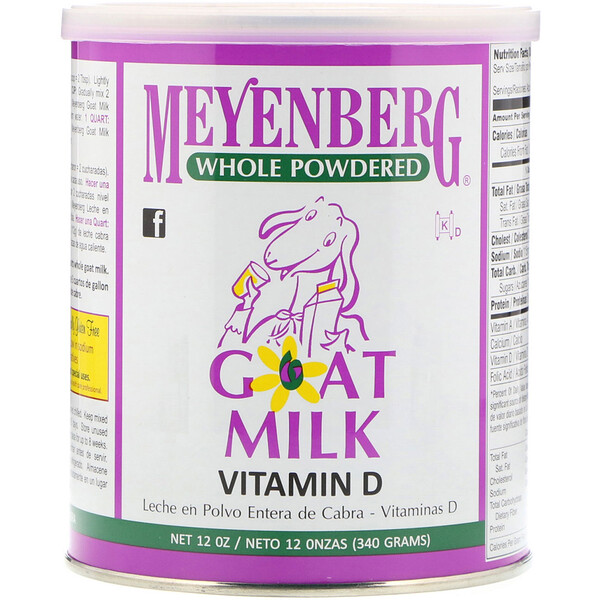 Meyenberg Goat Milk, Whole Powdered Goat Milk, Vitamin D, 12 oz (340 g