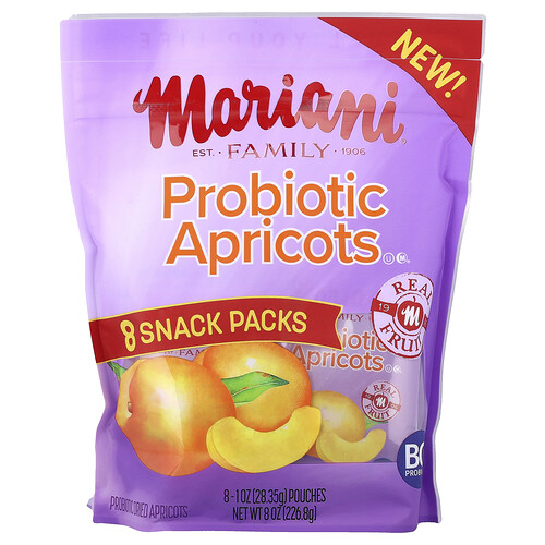 Mariani Probiotic Apricots, 8 Pouches, 1 oz (28.25 g) Each