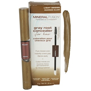 Отзывы о Минерал Фьюжн, Gray Root Concealer for Hair, Light Brown, .28 oz (8 g)