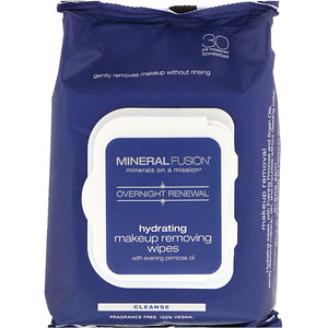 Отзывы о Минерал Фьюжн, Overnight Renewal, Hydrating Makeup Removing Wipes, 30 Towelettes