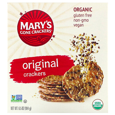 Mary's Gone Crackers Крекеры, оригинальный вкус, 184 г (6,5 унции)