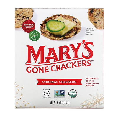 Купить Mary's Gone Crackers крекеры, оригинальный вкус, 184 г (6, 5 унции)