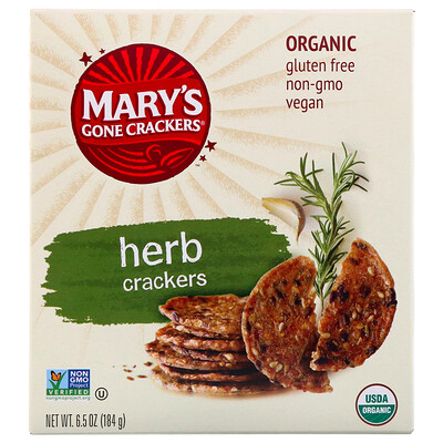 Mary's Gone Crackers Органические крекеры с травами, 6,5 унции (184 г)