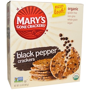 Mary's Gone Crackers, Органические крекеры с черным перцем, 6,5 унций (184 г)