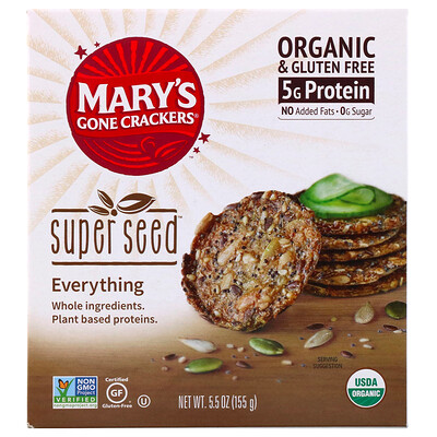 Купить Mary's Gone Crackers Крекеры Super Seed, Everything, 5, 5 унц. (155 г)