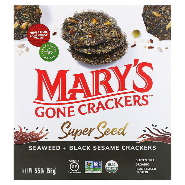 Super Seed Crackers, Seaweed & Black Sesame, 5.5 oz (155 g)