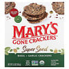 Mary's Gone Crackers(メアリーズゴーンクラッカーズ), Super Seed（スーパーシード）クラッカー、バジル＆ガーリック、155g（5.5オンス）
